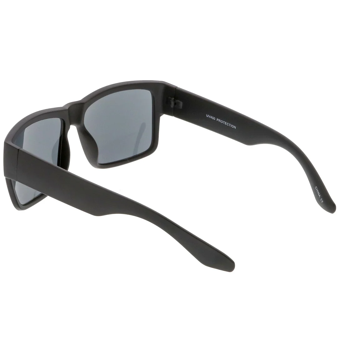 Men's Flat Top Horn Rimmed glasses With Thick Arms Square Lens 57mm