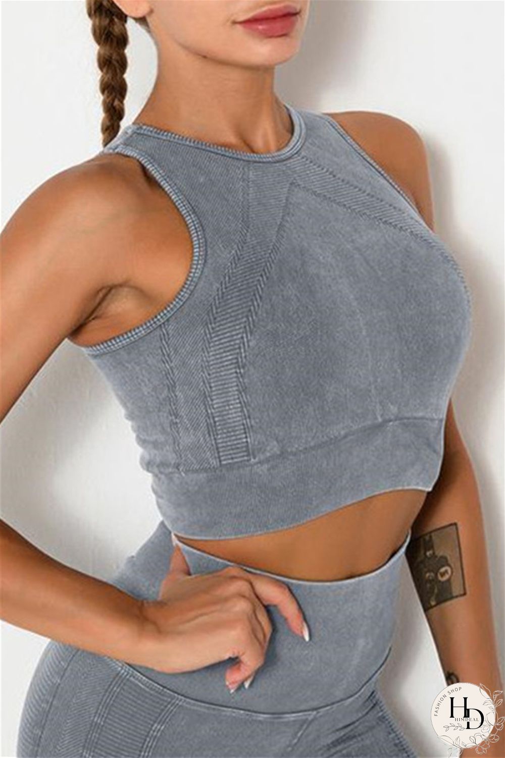 Grey Casual Sportswear Solid Vests