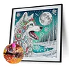 Wolf - speziell geformte Diamantmalerei - 30*30cm