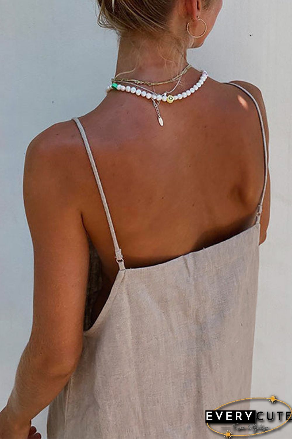 Minimalism Linen Slip Mini Dress