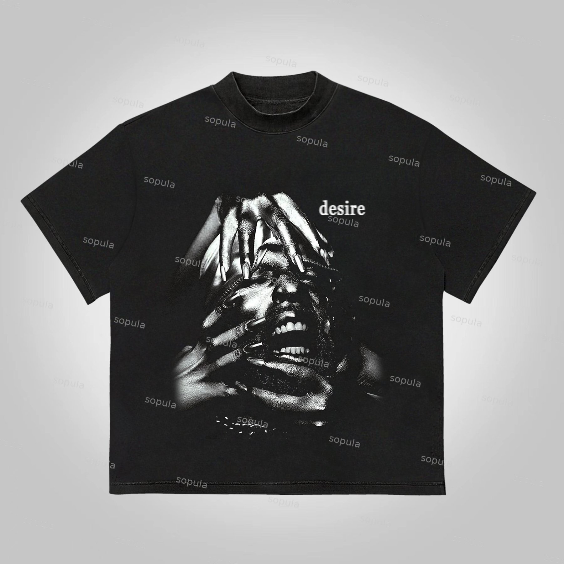 Sopula Vintage Mummy Struggle Desire Graphic Print Cotton T-Shirt