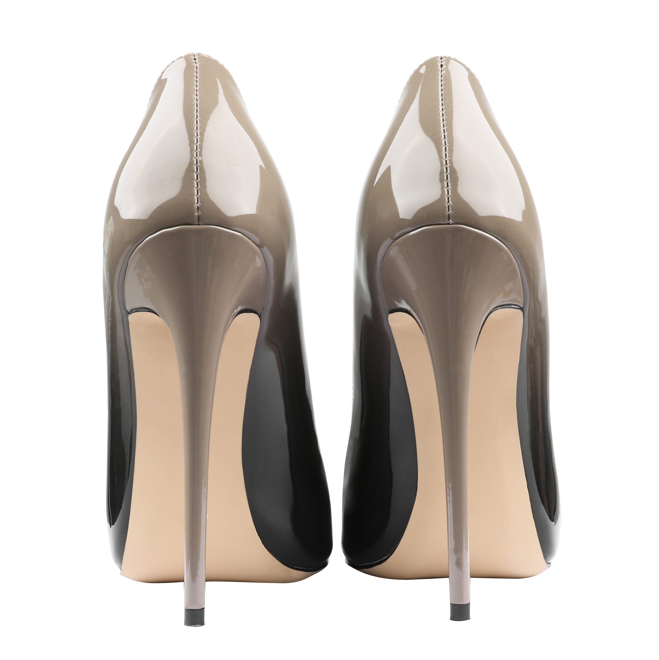 120mm Classic Women's Gradient High Heels Pointed Toe Fashion Patent Stiletto Pumps-MERUMOTE