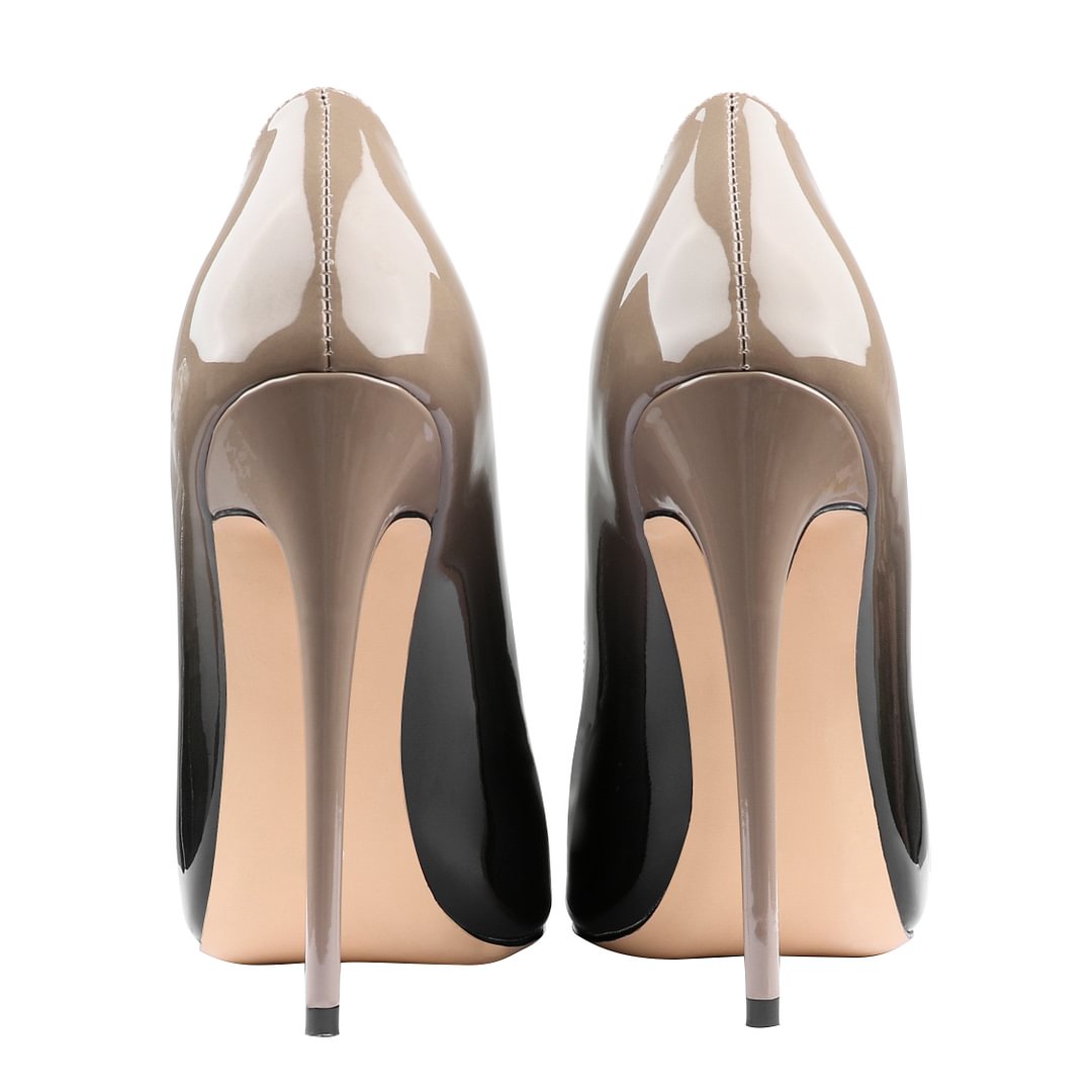 120mm Classic Women's Gradient High Heels Pointed Toe Fashion Patent Stiletto Pumps-MERUMOTE