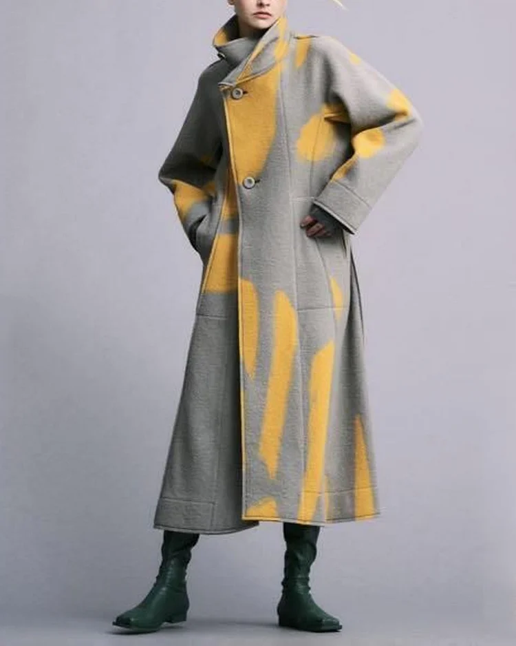 Elegant color block coat