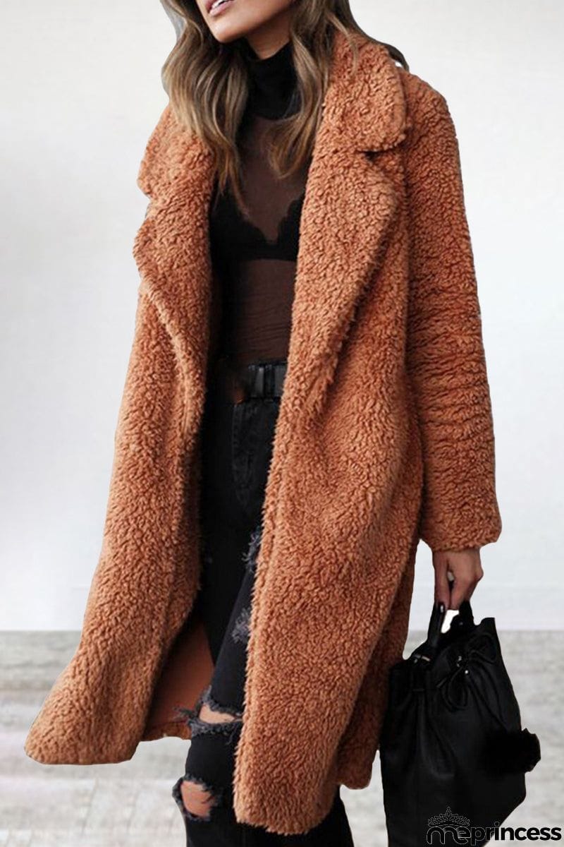 Casual Solid Patchwork Turndown Collar Outerwear