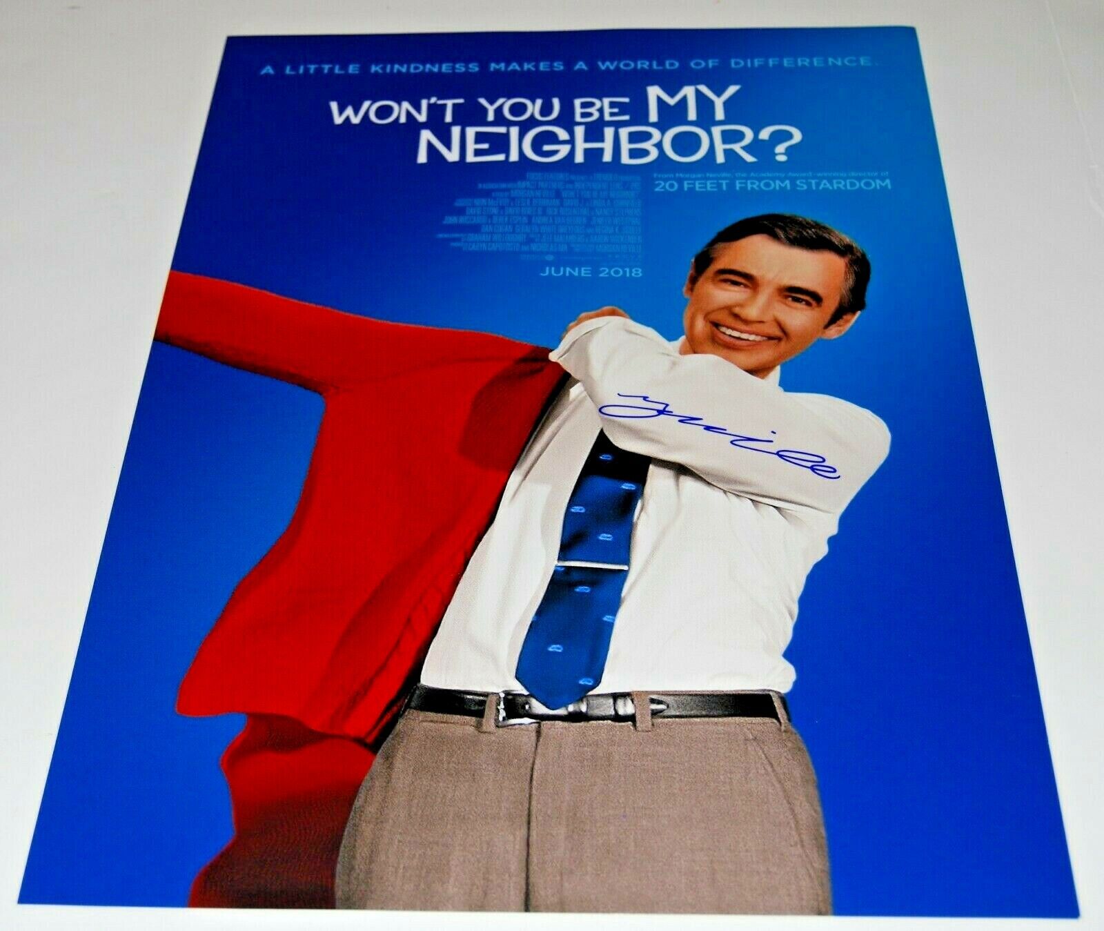 MORGAN NEVILLE signed (WONT YOU BE MY NEIGHBOR) 12X18 movie poster Photo Poster painting W/COA B