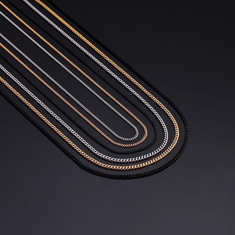 Minimalist Commute Solid Color Titanium Steel Plating 18K Gold Plated Women's Necklace