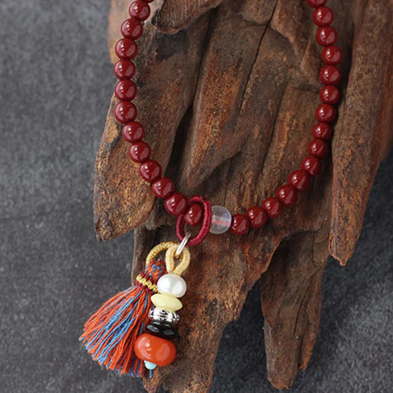 Zen Cairn Cinnabar Blessing Charm Bracelet