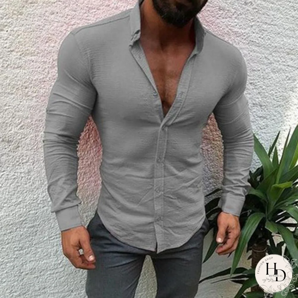 Fashion Mens Casual Solid Color Linen T Shirts Linen