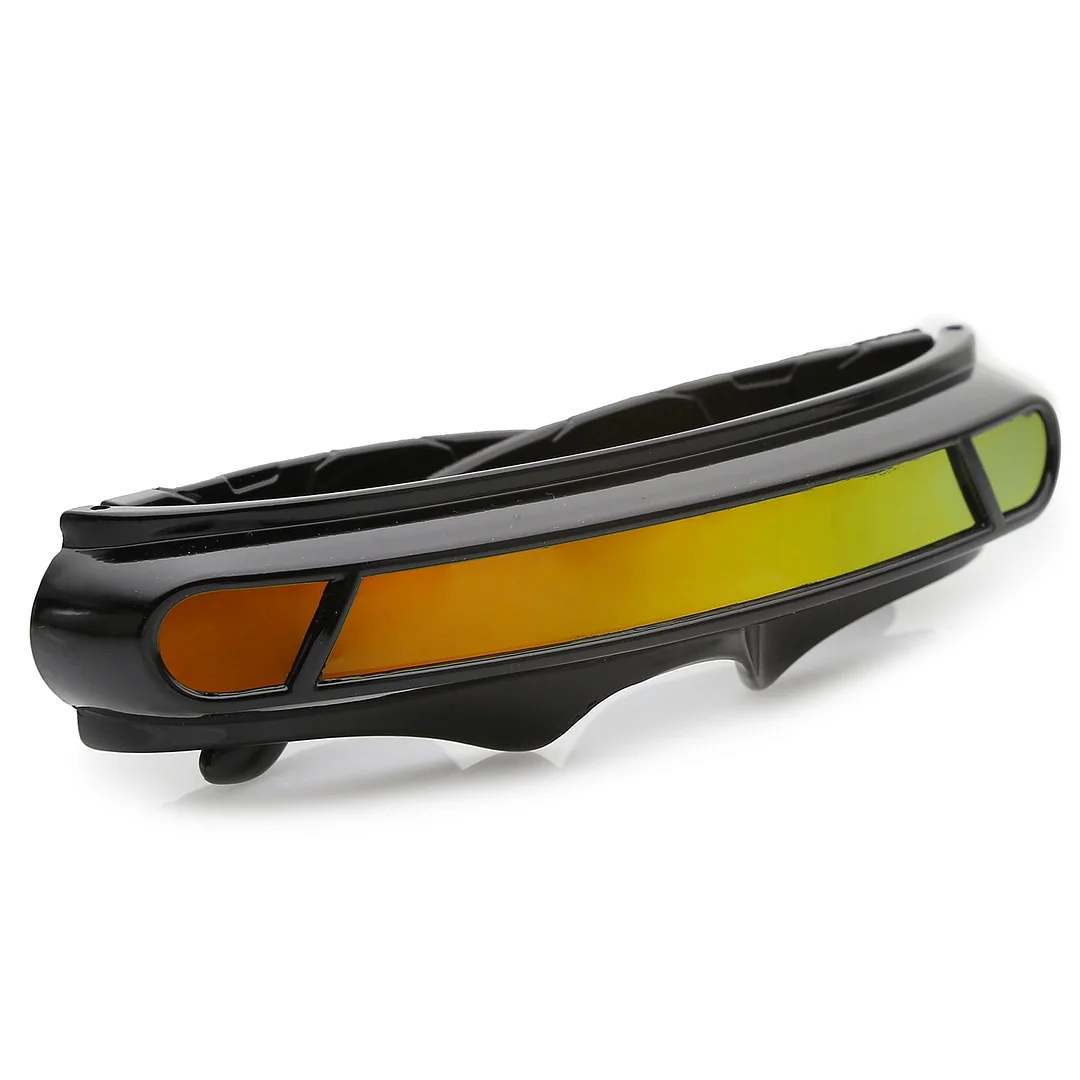 Futuristic Cyclops Shield Colored Mirror Mono Lens Wrap glasses 147mm