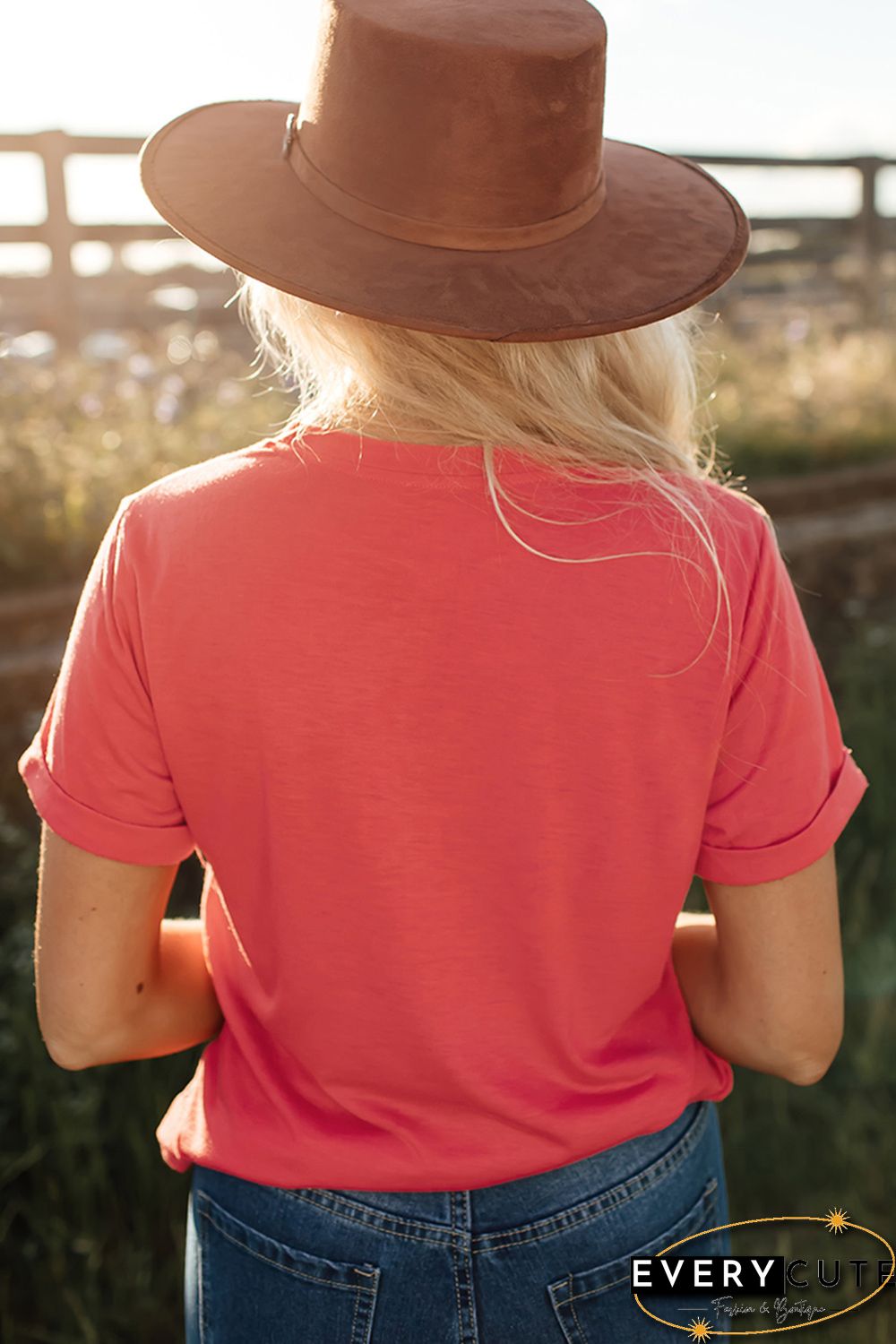 Red Leopard Sunflower Texas Print Graphic T Shirt
