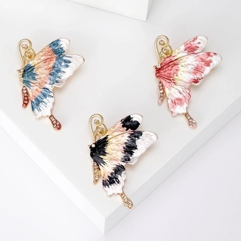 Minimalist Pin Butterfly Alloy Inlay Zircon Women's Brooches