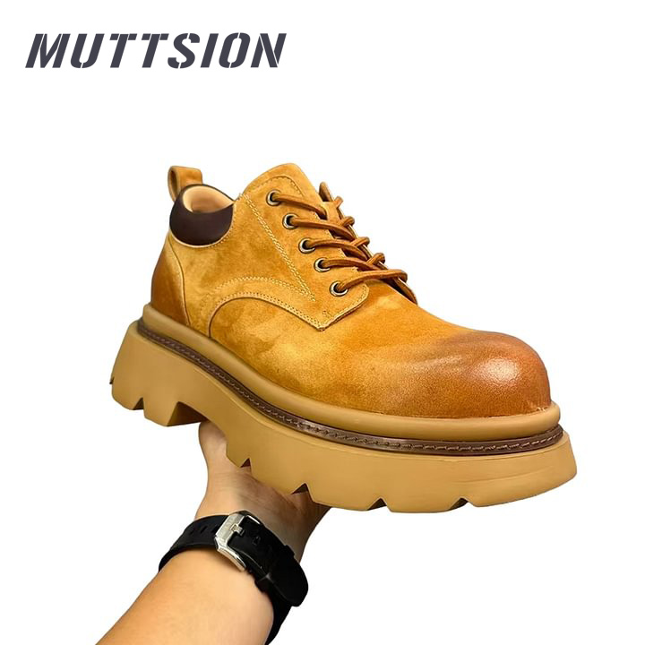 MUTTSION Handmade Retro Genuine Martin Boots| English Style Leather Outdoor Shoes