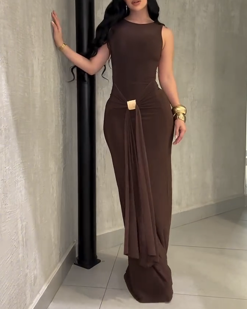 Slim Fit Backless Sleeveless Dress