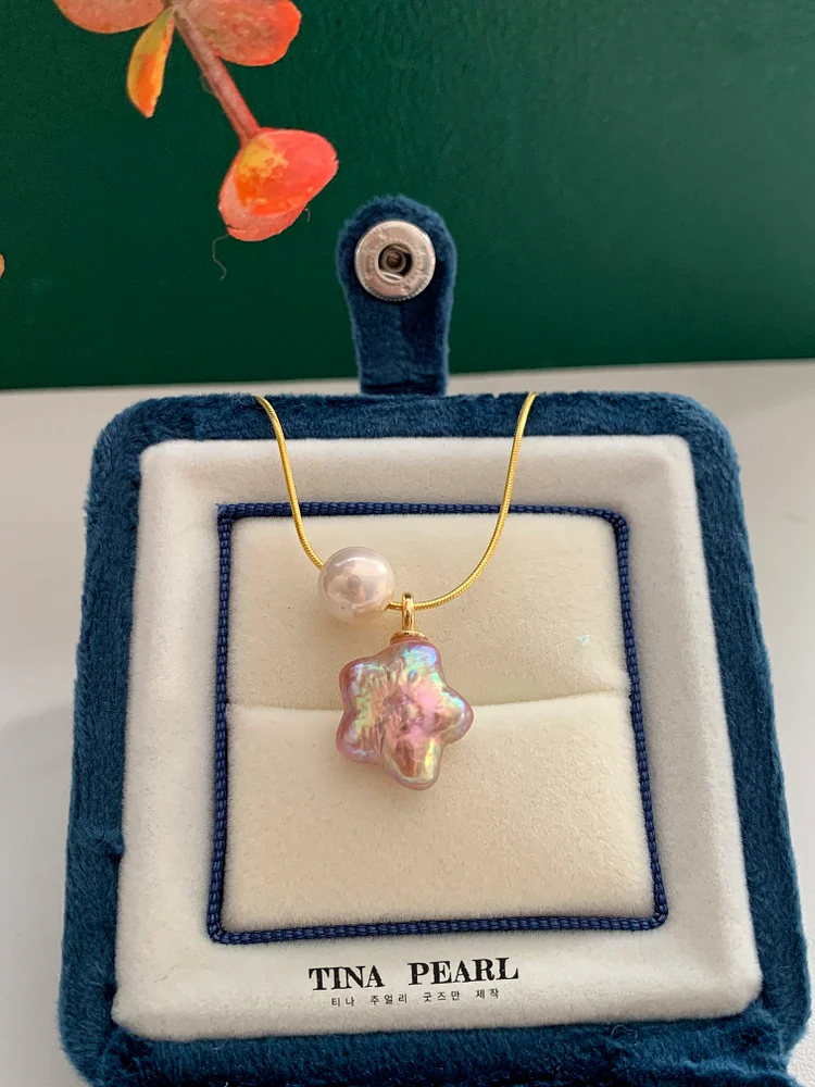 TINA PEARL Healing Little Star Pearl Necklace