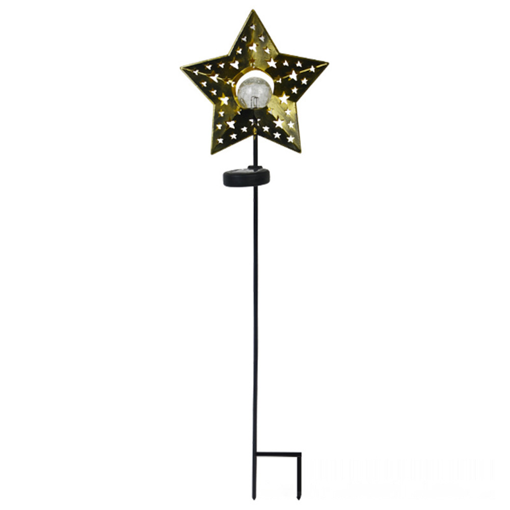 

Solar Outdoor Star Hollow out Lamp Iron Ground Light for Garden Lawn Decor, 501 Original