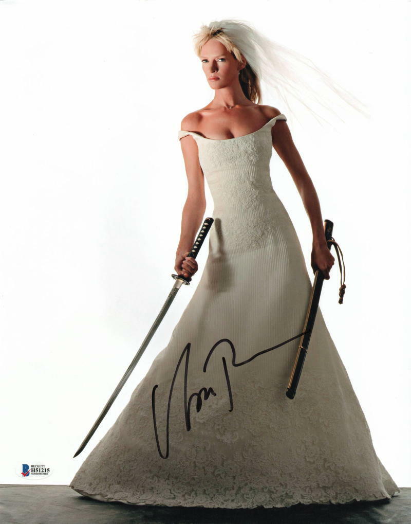 UMA THURMAN SIGNED AUTOGRAPHED 11x14 Photo Poster painting - SEXY, BEAUTIFUL BRIDE, KILL BILL