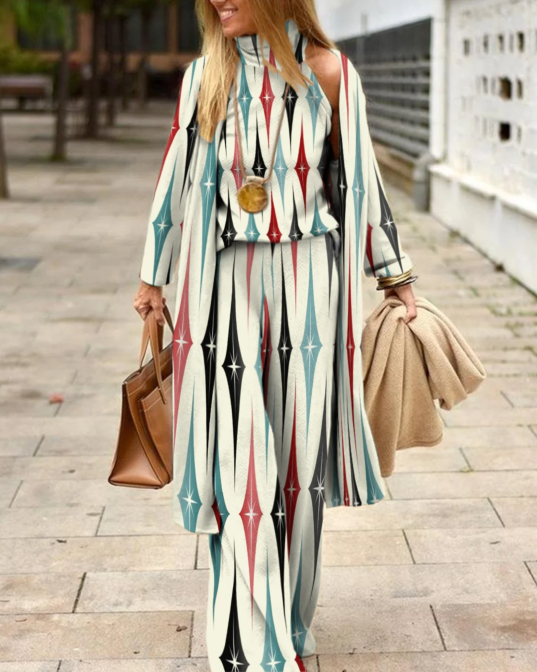 Herringbone Sweater Three-Piece Suit 4259