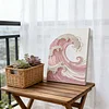 (30x40cm)DIY Pearl Painting Framed Pink Wave Handmade Pearl Material Art Kit Living Room Decor