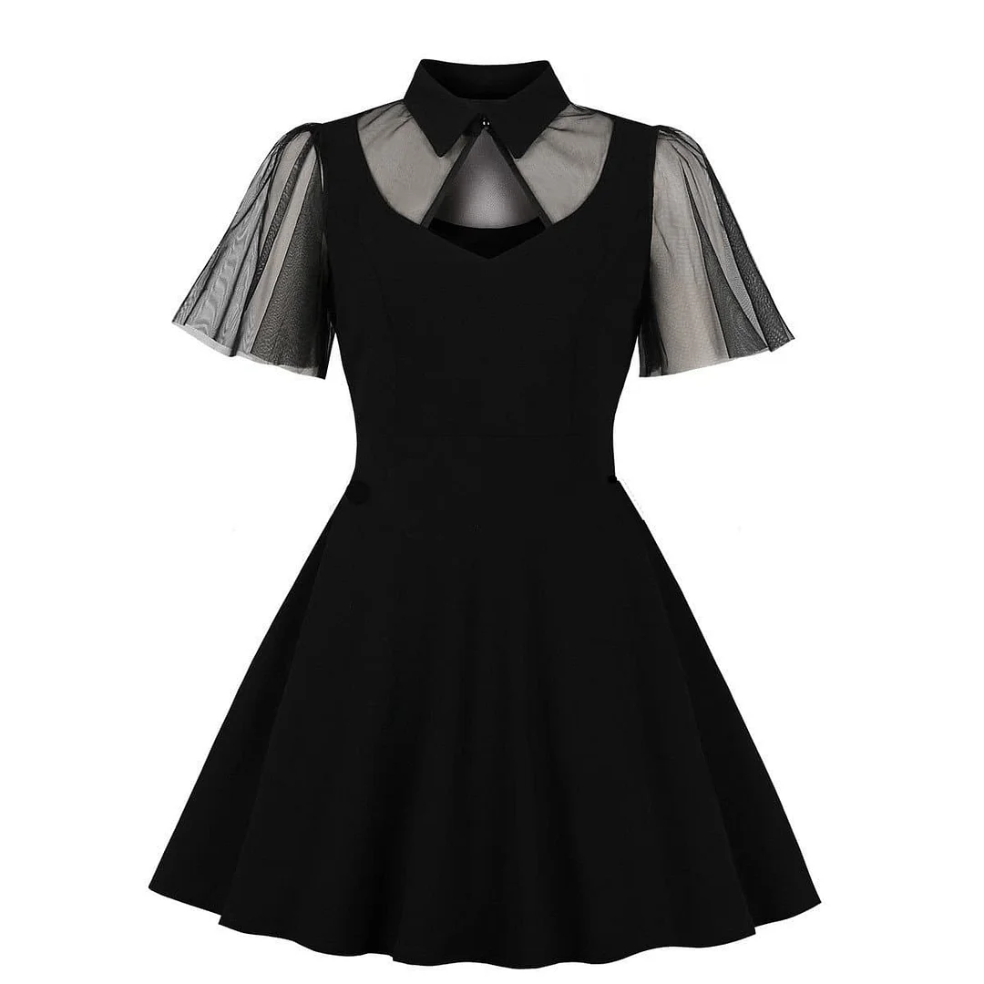 Black Sweet Falbala Lace Dress SP14031