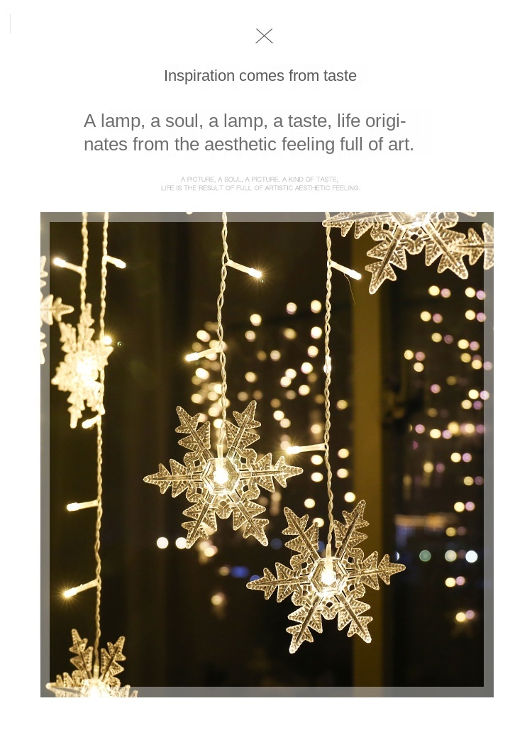 Tegooe 32M LED Snowflake Curtain Lights - Waterproof Fairy String for Holiday Decor