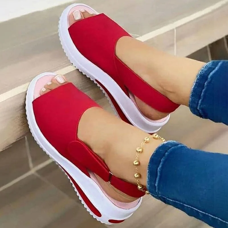 2021 Summer Women Slipper Buckle Decoration Beach Sandals Female Wedge Shoes Lady  Outdoor Non-slip Slippers Fashion Flip-flops 515-1
