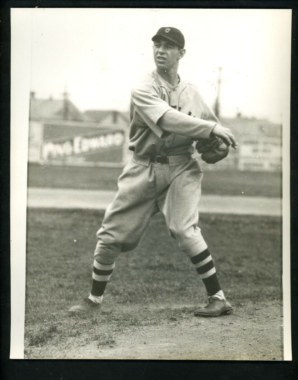 Sal Gliatto pitching pose 1930 Press Photo Poster painting Cleveland Indians