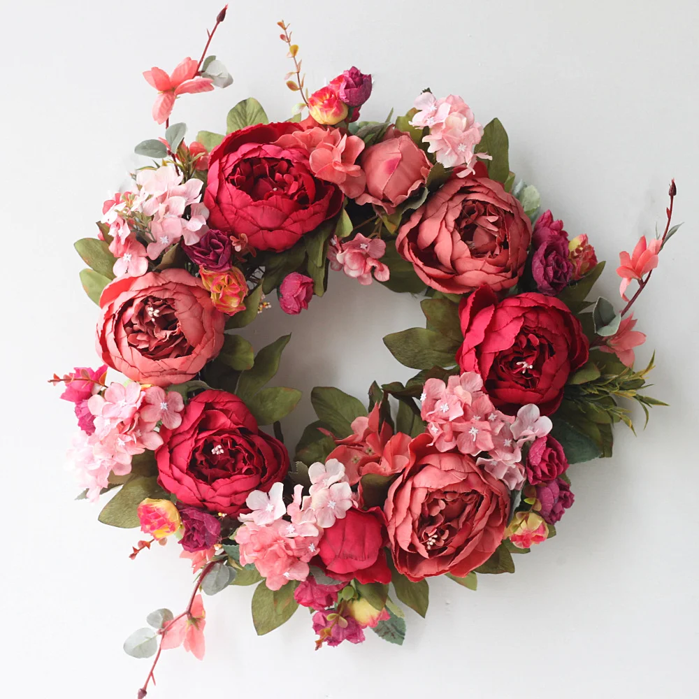 Exquisite peony simulation garland door yard decoration hanging
