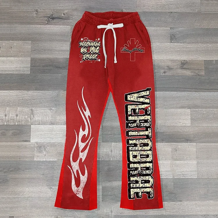 Vintage Vertabrae Graphic Flared Sweatpants SOPULA