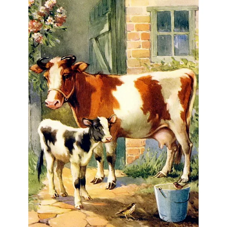 The Cow 30*40CM(Canvas) Full Round Drill Diamond Painting gbfke