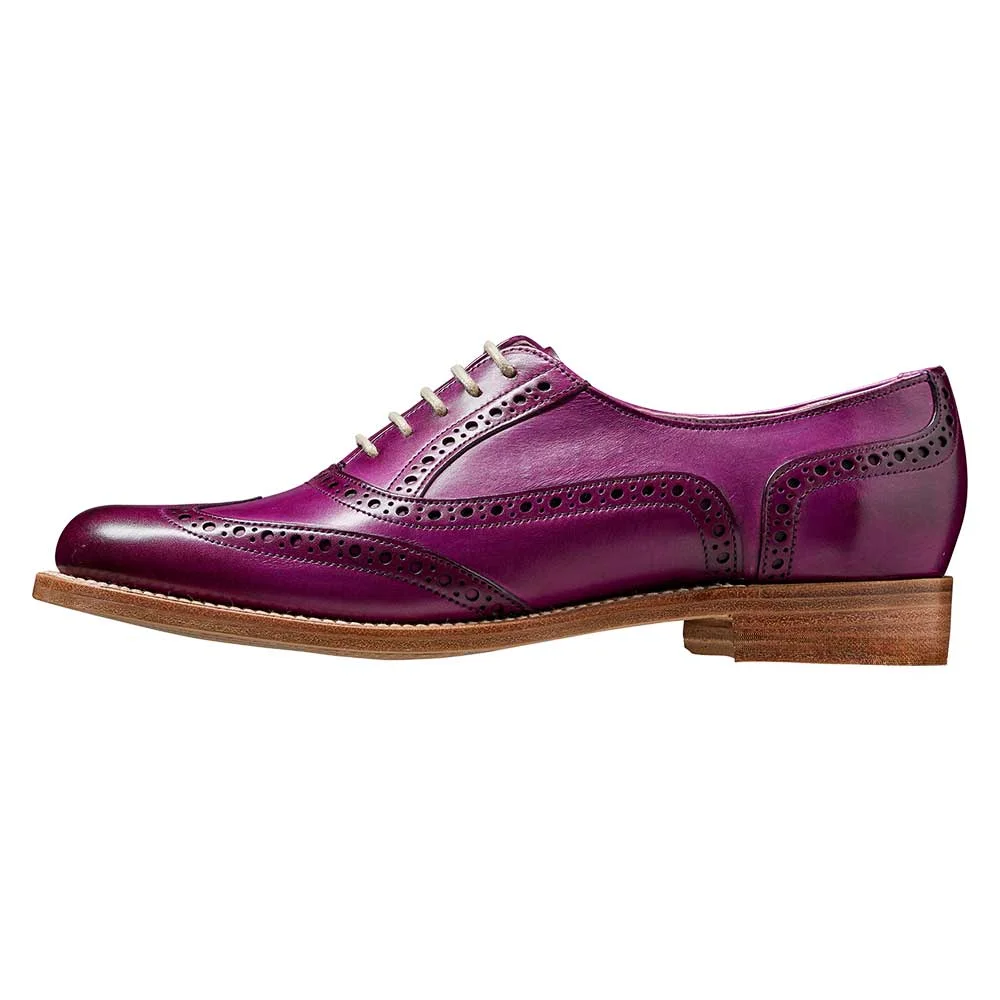 Purple Vegan Leather Round Toe Flat Lace Up Oxford Shoes Women