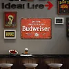 Budweiser - Panneaux en &eacute;tain m&eacute;tallique(20*30cm/30*40cm) - Bi&egrave;re