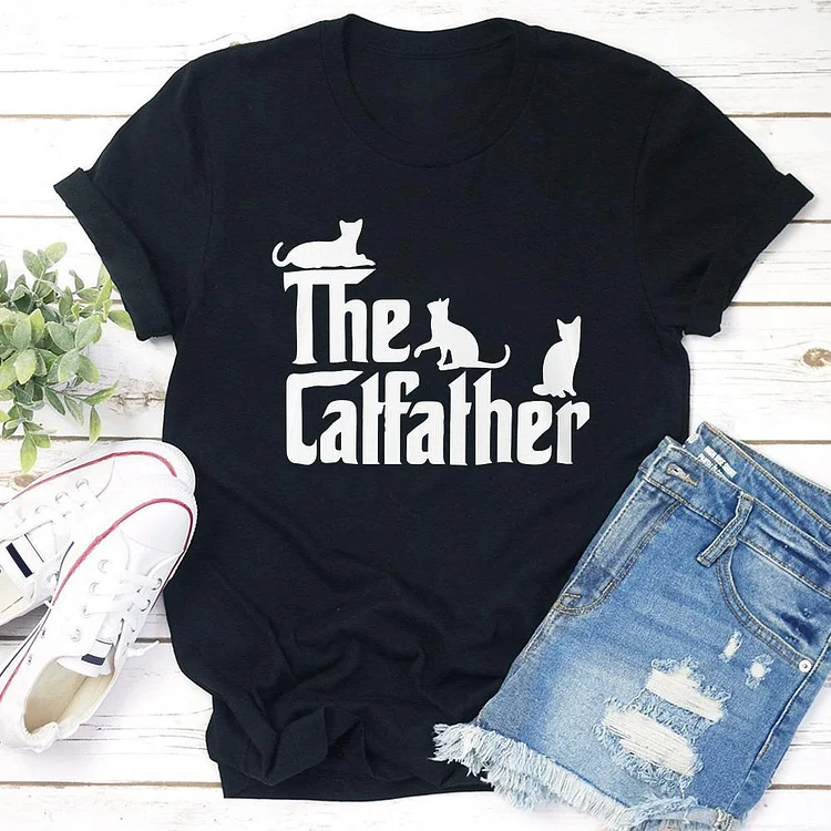 The CatFather T-shirt Tee - 01288-Annaletters