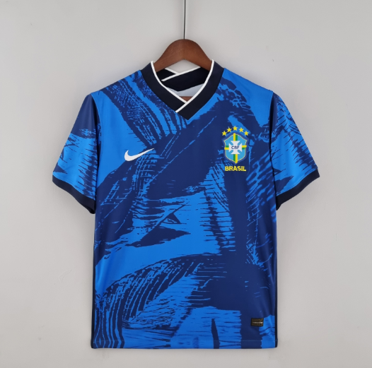 2022 Brazil Classic Blue Football Shirt Thai Quality