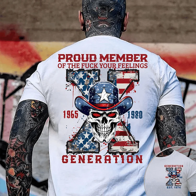 Generation X 2 Side T-shirt, Proud Member Shirt, Unisex Comfort Hoodie, Custom Year Of Birth Sweatshirt