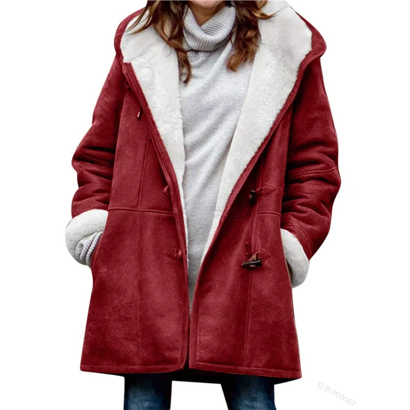Athvotar Athvotar 2025 New Plus-Coat Pocket Women's Coat Stylish Elegance