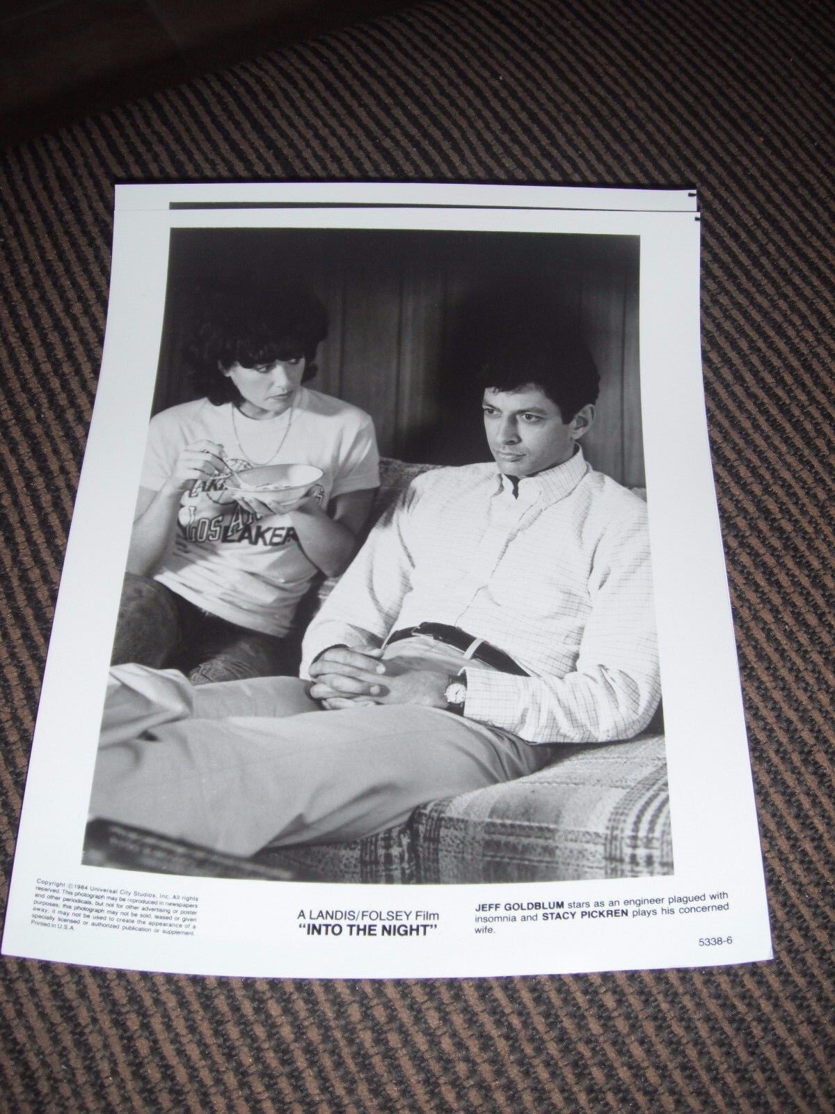 Into the Night Goldblum Pickren B&W 8x10 Promo Photo Poster painting Original Lobby 1984