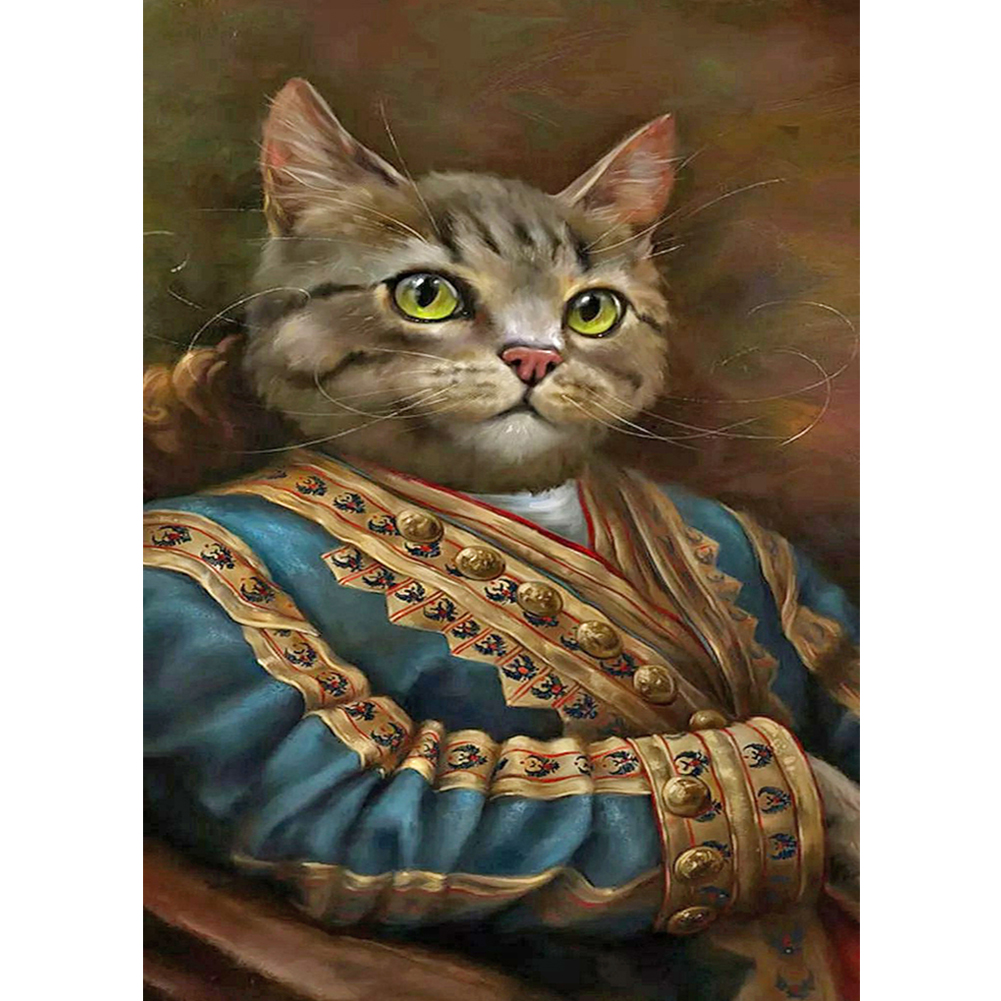 

30*40CM - Round Drill Diamond Painting - Royal Pet Cat, 501 Original