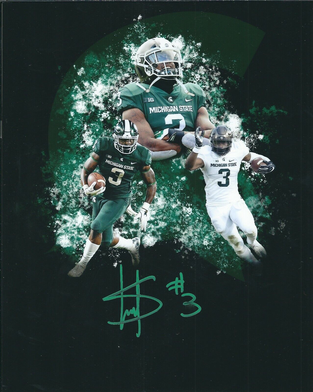 Autographed L.J. SCOTT Michigan State University 8x10 Photo Poster painting - w/ COA