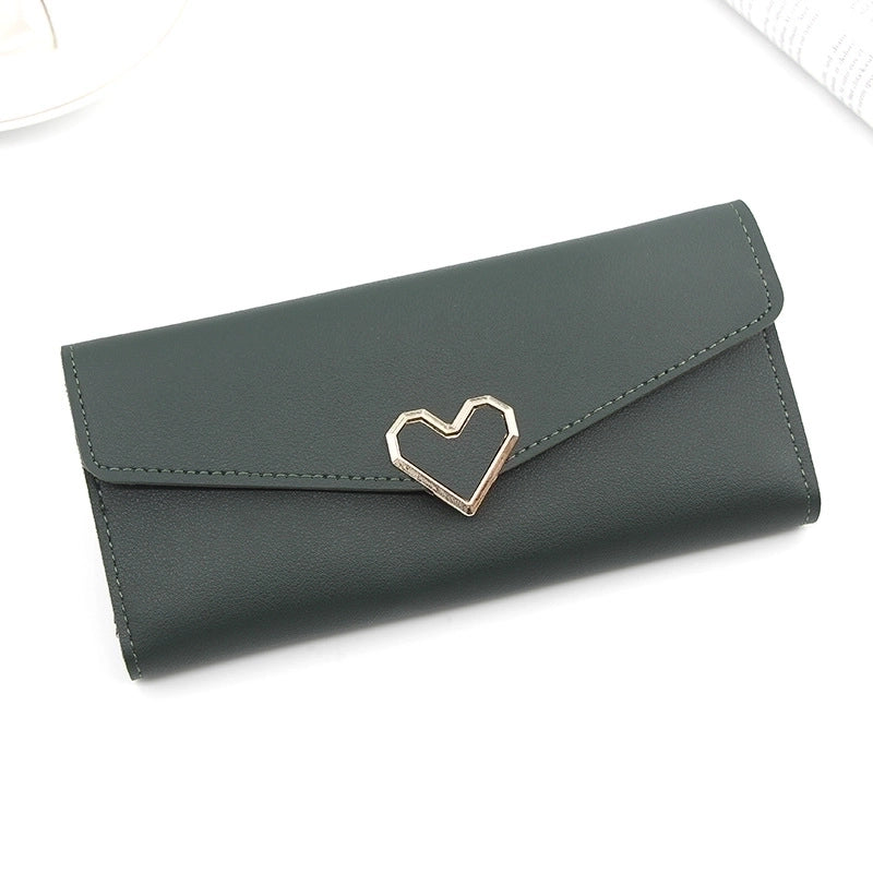 Women’s Heart Shape Pu Leather Lock Clasp Wallets