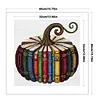 Books Pumpkin Full 18CT DIY Stamped Needlework Embroidery Kit 15.75x15.75inch Embroidery Needlepoint Starter Kits Cross Stitch Art and Crafts Kits for Beginners Adults Home Decor (18CTAFF-2098__C__40X