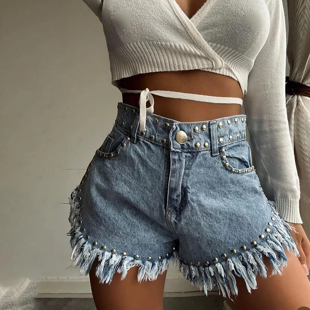 Women's Summer Denim Short with Rivet