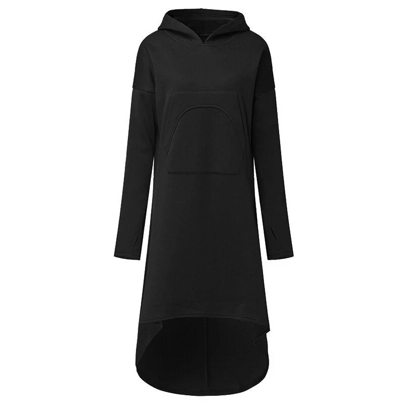 ZANZEA Fashion Irregular Hem Sweatshirt Dress Women Autumn Long Sleeve Vestido Fleece Pullover Sundress Casual Hoodied Dresses