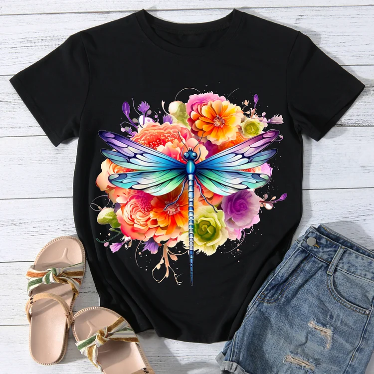 Bold Dragonfly Women Round Neck T-shirt - BSTCA0063