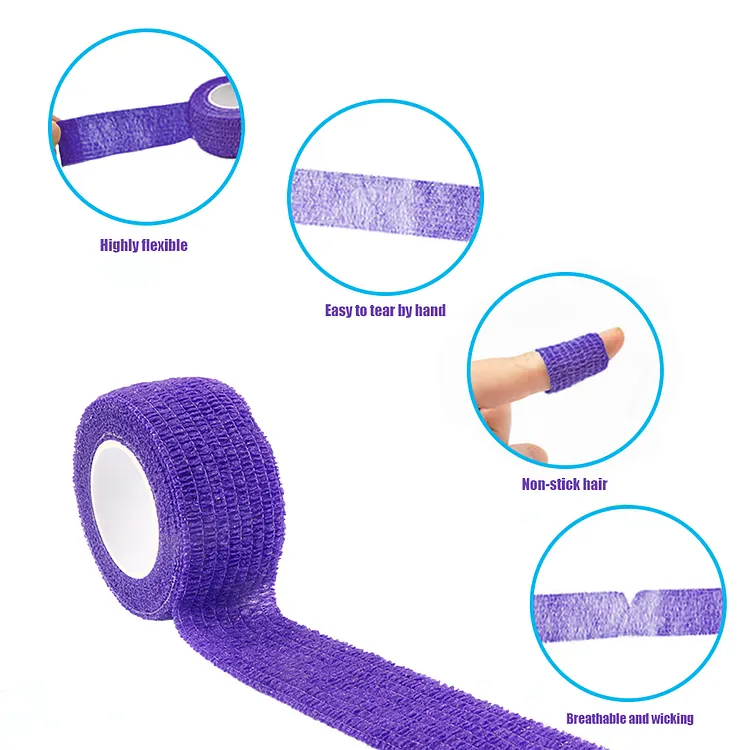 Self-Adhesive Elastic Bandage Wrap – 2.5cm X 4.5m Sports Tape, Breathable Non-Woven Fabric For Wrist, Ankle & Finger Support - View #2
