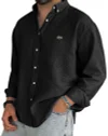 Men's Loose Linen Cotton Button T-Shirt