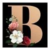 Diamond Painting -5D Full Square Drill Flower Letter B(50x50cm)