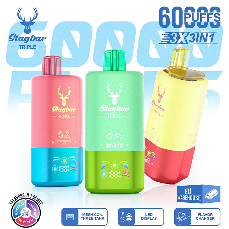 Stagbar 3IN1 60000 Puffs Disposable Vape Wholesale gelivape