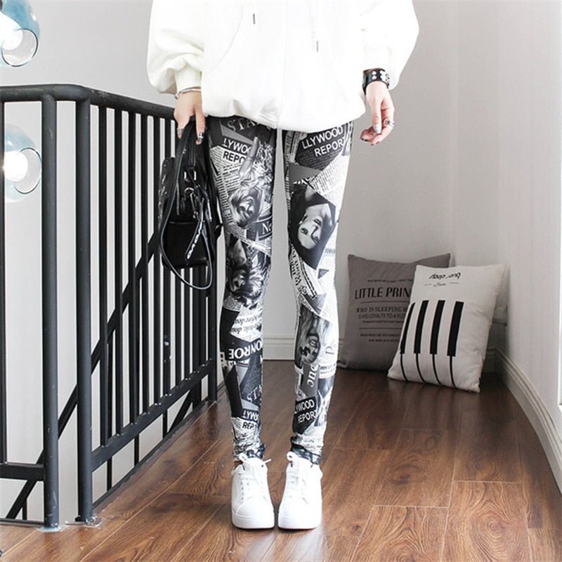 CUHAKCI Leggings Women Colorful Digital Print Sexy Leggings Stretch Workout Push Up Trousers Fitness Pants
