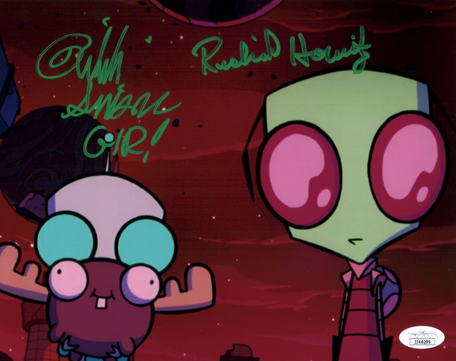 Richard Horvitz Rikki Simons Invader Zim Signed 8x10 Photo Poster painting JSA Certified COA